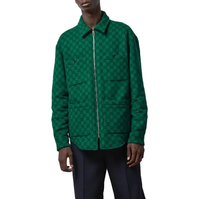 Gucci Logo Zip Jacket Green
