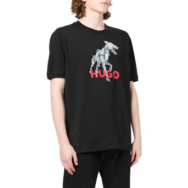 HUGO BOSS Logo Cotton T-Shirt Black