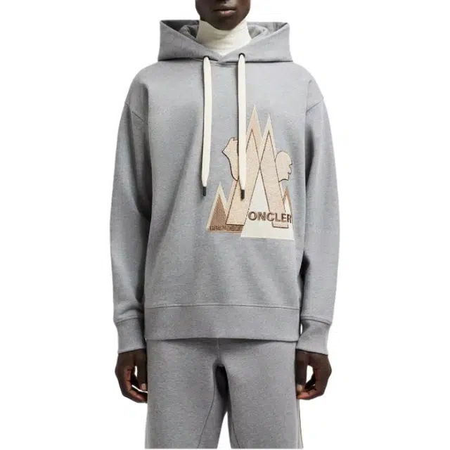 Moncler Logo Hoodie Gray