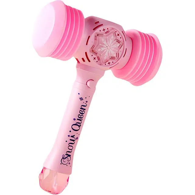 乐乐鱼 手持全自动玩具发光小粉锤子电动魔法棒 泡泡机