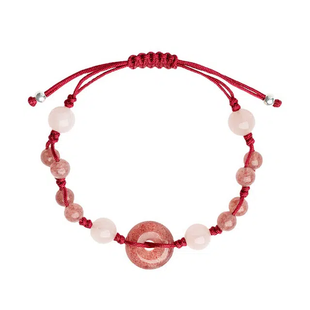 万娜 本命年红绳 好运时尚简约百搭精致甜美少女气质优雅古风国潮手饰品 水晶 玉石手链 女款