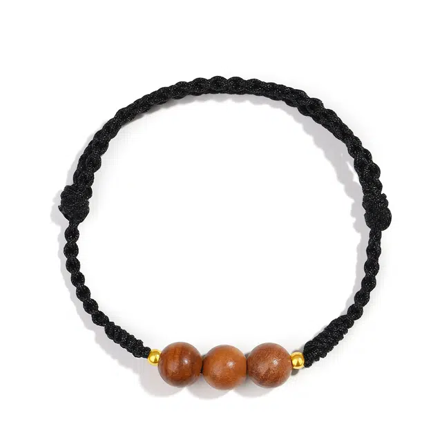 【普陀山官方已祝福】 普陀山文创 平安顺遂转运珠护身吉祥如意手工编织手绳 生日纪念日送礼 桃木 手链 男女同款情侣款