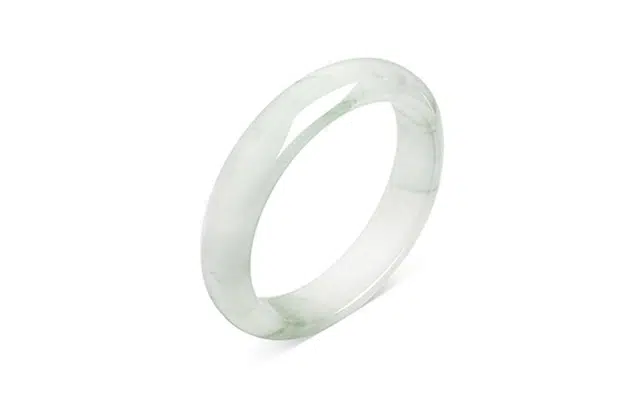 百利金 青山黛贵妃镯 温婉大方简约气质国潮复古新中式汉服旗袍搭配创意设计闭口素圈手饰石英岩手环 天山翠 玉石手镯 女款