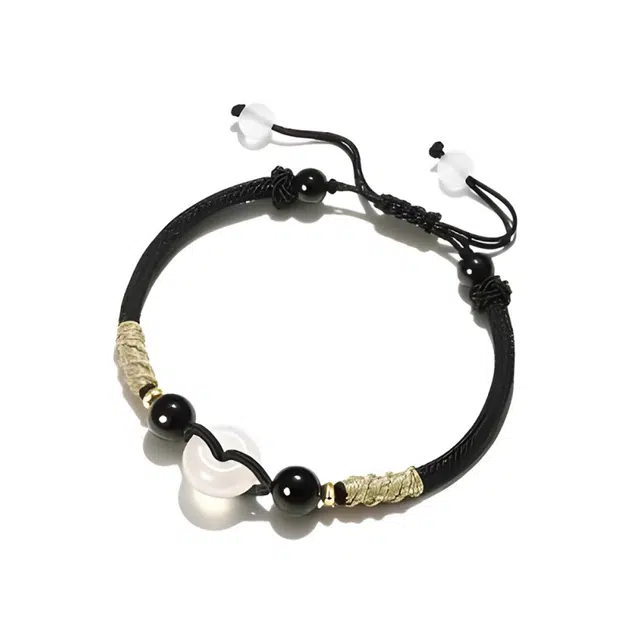 幸囍礼 新中式喜乐平安扣 国风开运如意 清冷感 玉髓 手链 男女同款情侣款