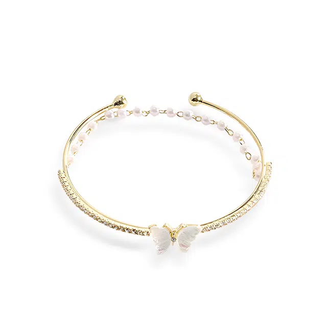 饰伴 绮梦蝶舞 国潮新中式复古 气质 轻奢优雅精致通勤 锆石 手镯 男女同款情侣款