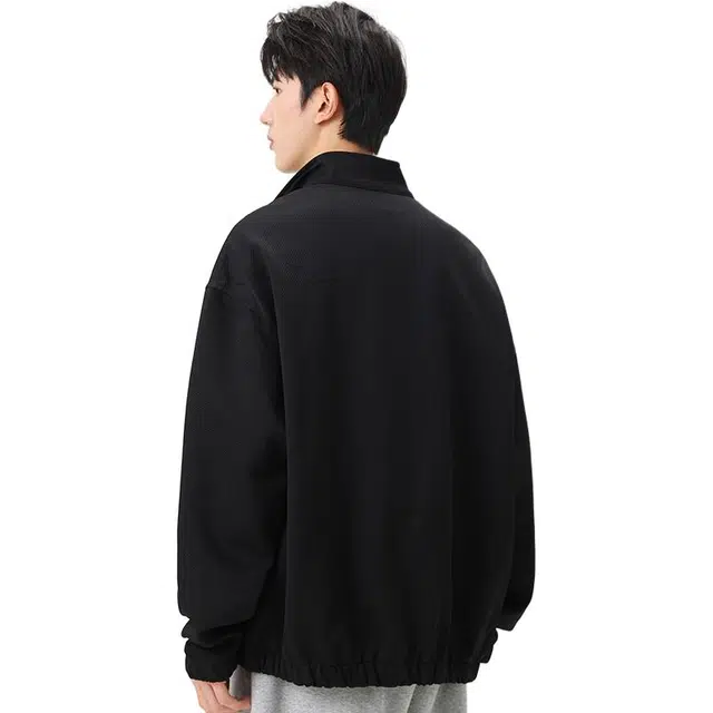 【dme】 宽松休闲美式百搭简约纯色时尚立领夹克外套 男女同款