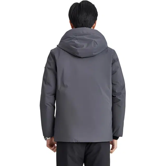 迪柯尼 时尚休闲简约防寒保暖长袖羽绒服 男款 浅灰色
