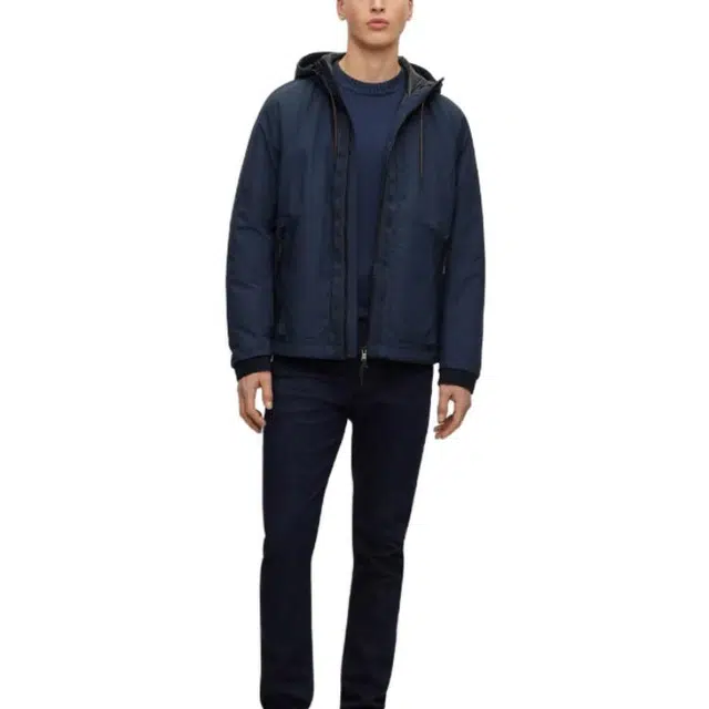 HUGO BOSS Water-Repellent Hooded Jacket With Logo Details