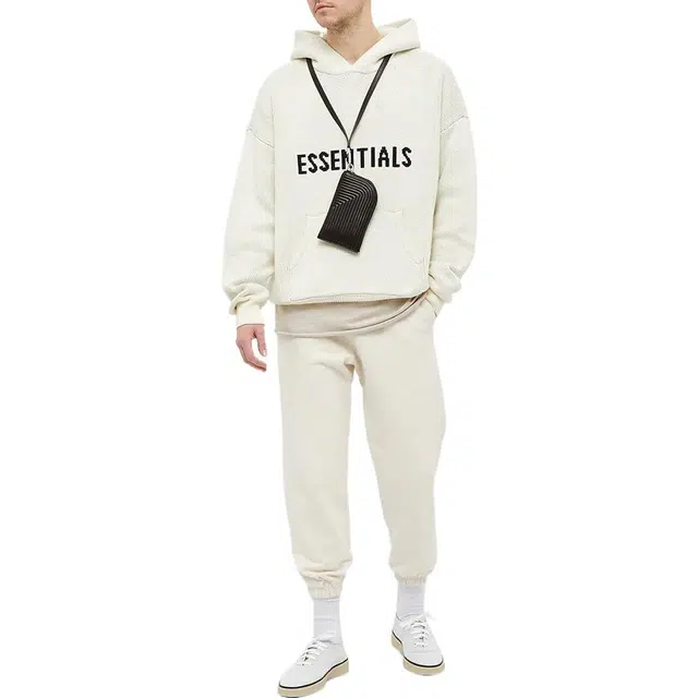 Fear of God Essentials Knit Hoody Buttercream Logo