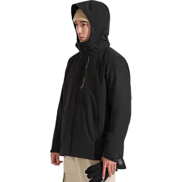 探路者 户外防水透湿防寒保暖三合一冲锋衣 男款 黑色
