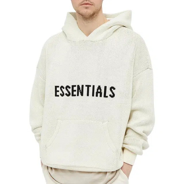 Fear of God Essentials Knit Hoody Buttercream Logo