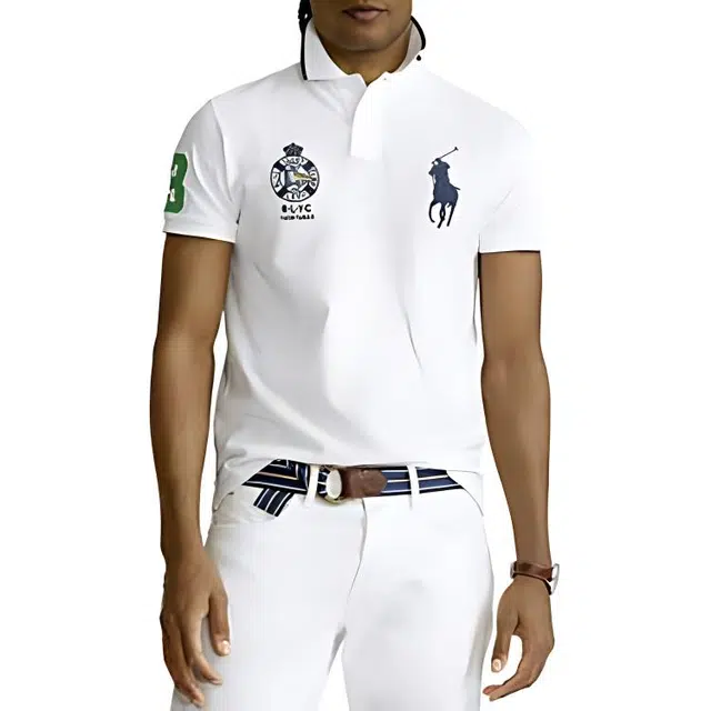 Polo Ralph Lauren Logo Slim Polo Shirt White