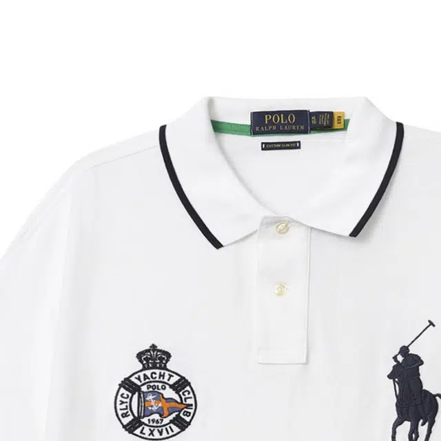Polo Ralph Lauren Logo Slim Polo Shirt White