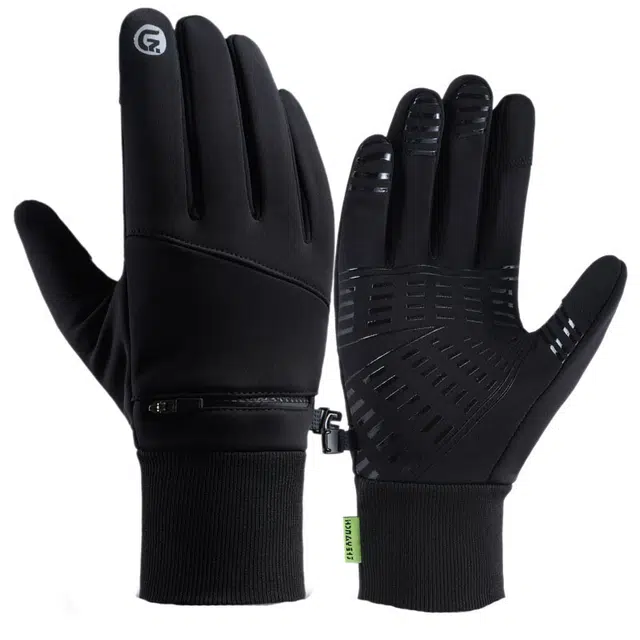 山一丸 加绒保暖触屏手腕加长保暖 超纤 奥粒绒 潜水布 手套 男女同款情侣款