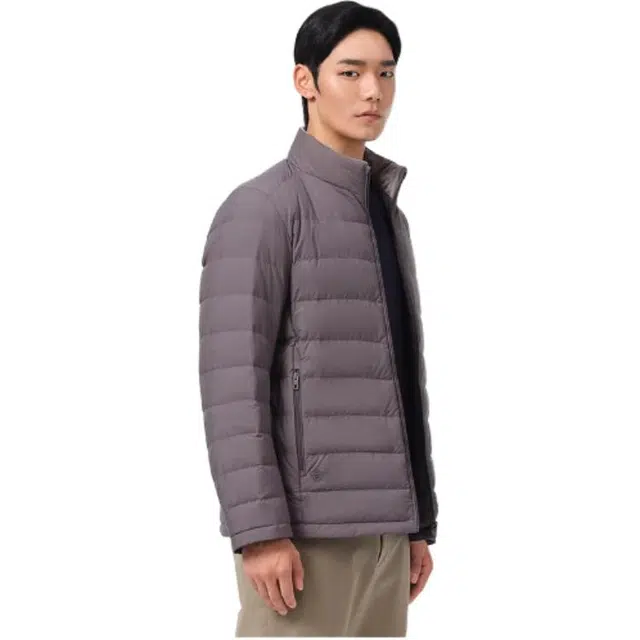坦博尔 散口袖立领纯色羽绒服 男款