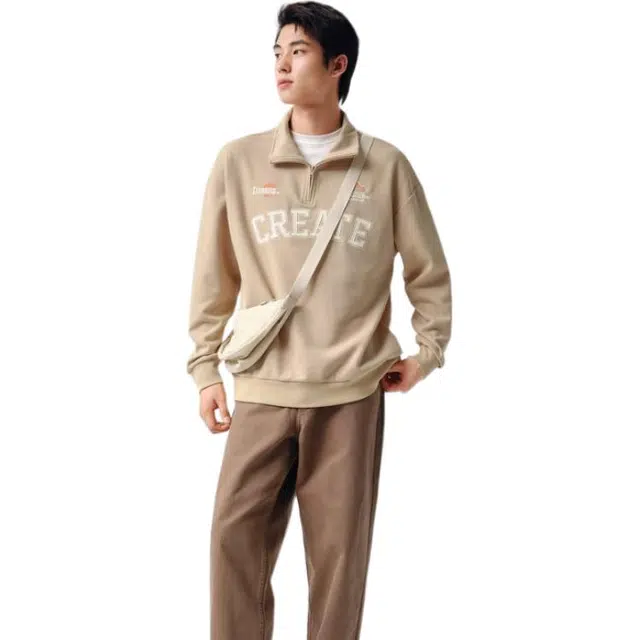 森马 休闲套头立领卫衣 男款