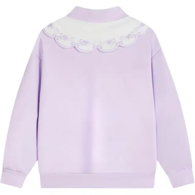 安踏儿童 半开领亲肤舒适针织运动卫衣 口袋紫中小童