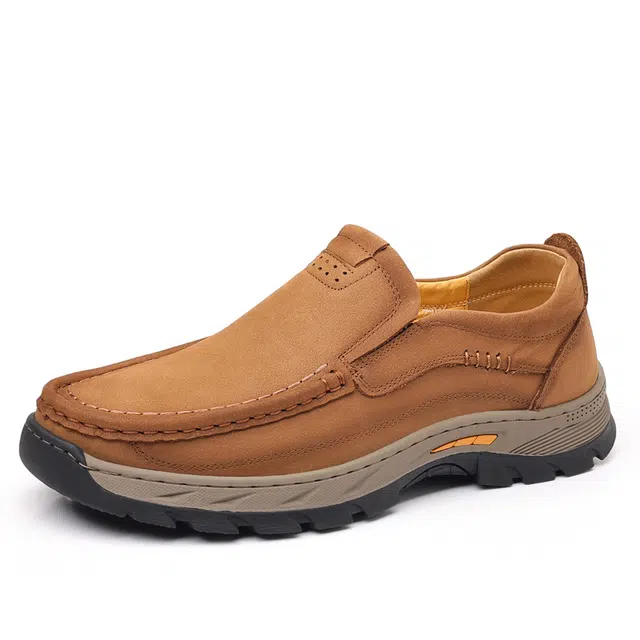 健休 二层牛皮 舒适百搭 耐磨 低帮 生活休闲鞋 男款