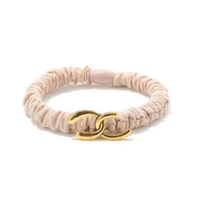 如花梦 小众高级感发饰发绳 日常通勤金属字母小肠发圈 高弹力扎头发头绳 女款