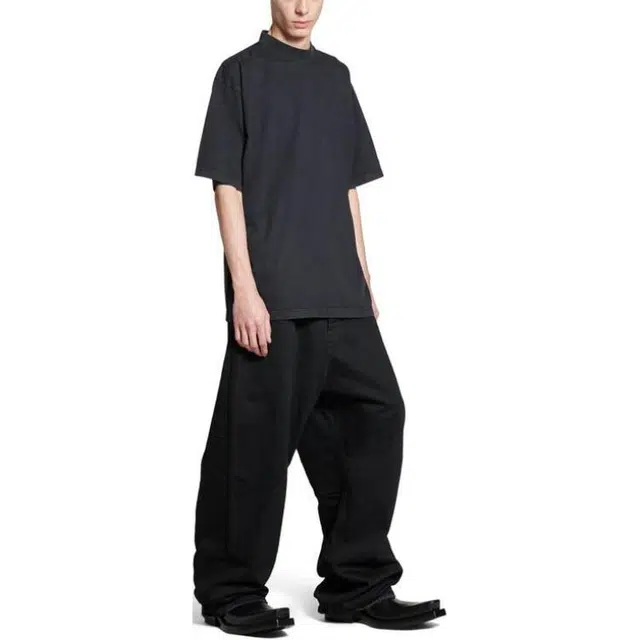 Balenciaga Hand-Drawn T-Shirt Medium Fit In Black Faded T