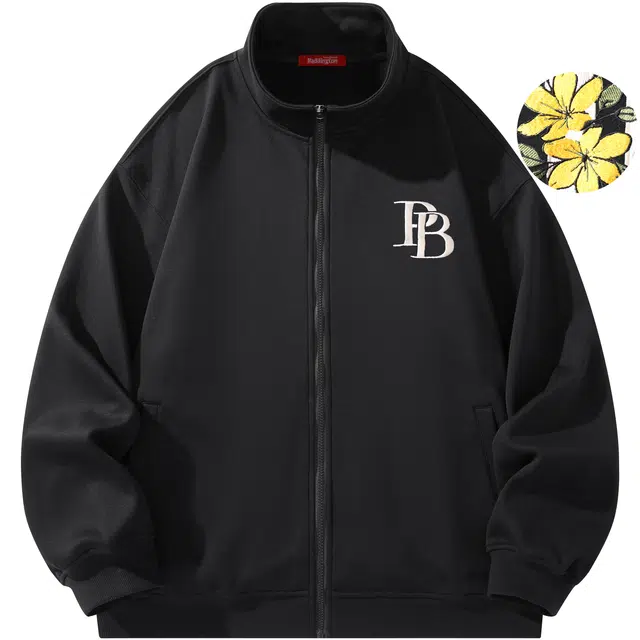 帕丁顿熊 黄金盏花高端万针刺绣休闲潮流百搭美式复古宽松夹克外套 男女同款