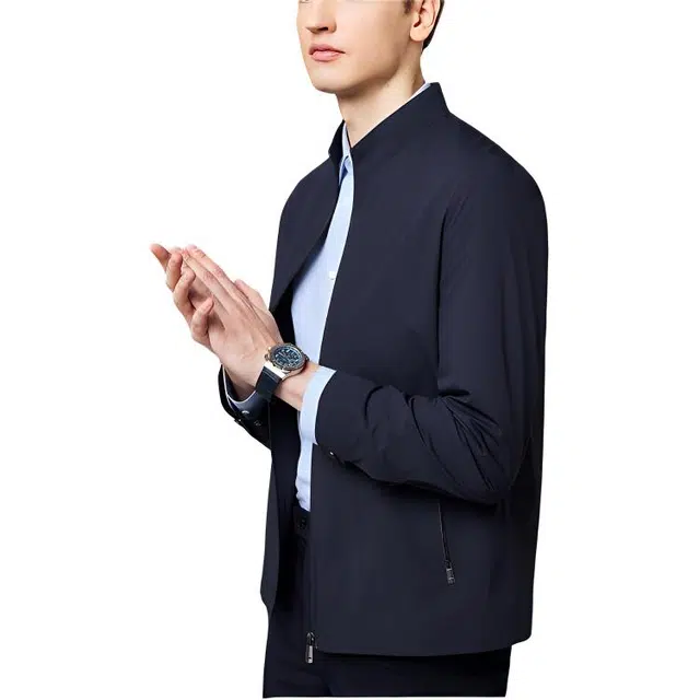 佛朗尼·齐拉 纯色拉链简约立领百搭夹克外套 男款