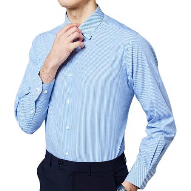 佛朗尼·齐拉 休闲商务通勤百搭长袖衬衫 男款 兰条