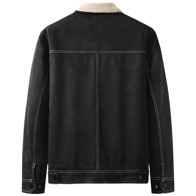 与狼共舞 时尚休闲内里保暖防风翻毛领夹克外套 男款