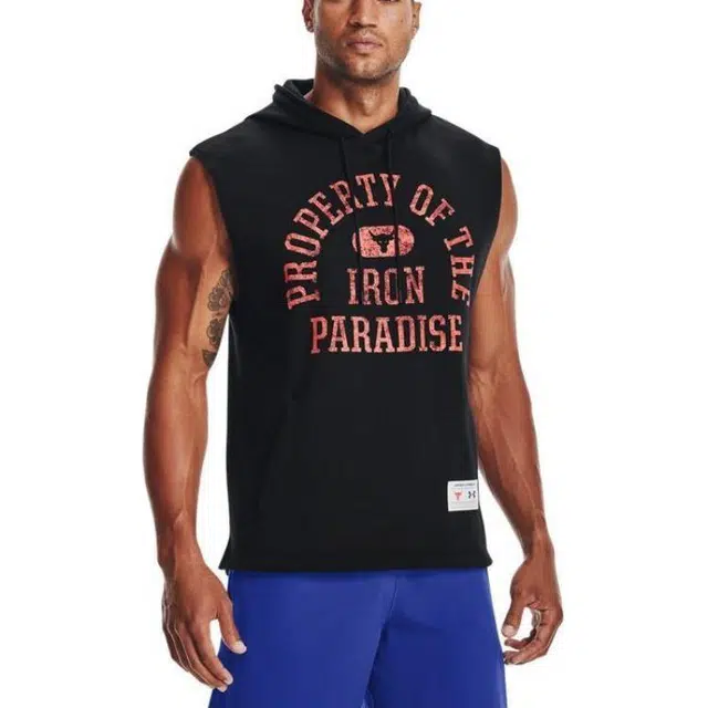 Under Armour Project Rock Sleeveless Hoodie Black