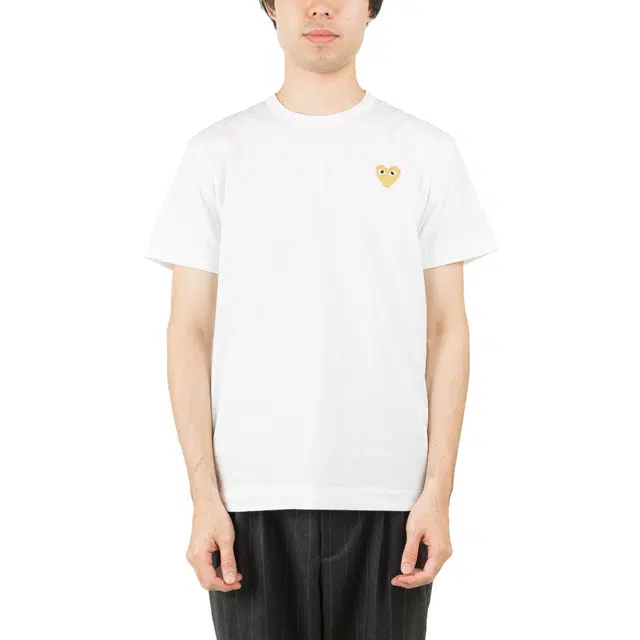 CDG Play Gold Heart T-Shirt T