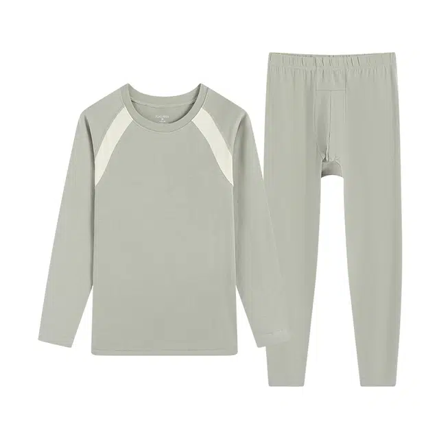 贴身领域 青少年抗菌毛杉薄款长袖秋衣长裤秋裤保暖套装 男款