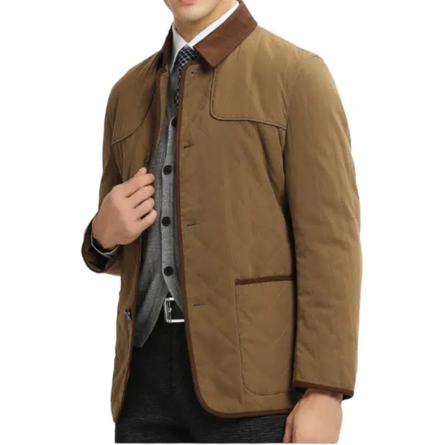 佛朗尼·齐拉 纯色翻领长袖棉服 男款 驼色