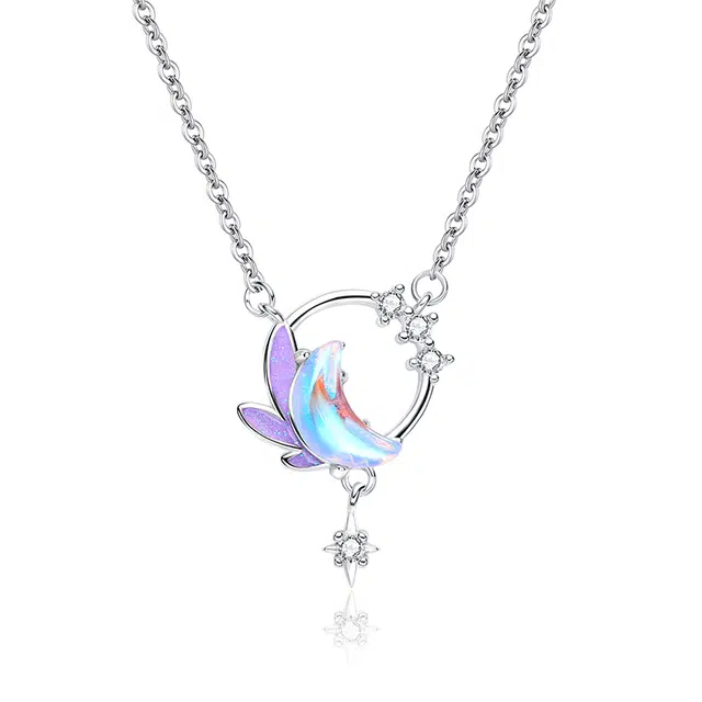 万娜 星月浪漫吊坠 甜美温柔气质 轻奢 清冷感锁骨链 合金 项链 女款