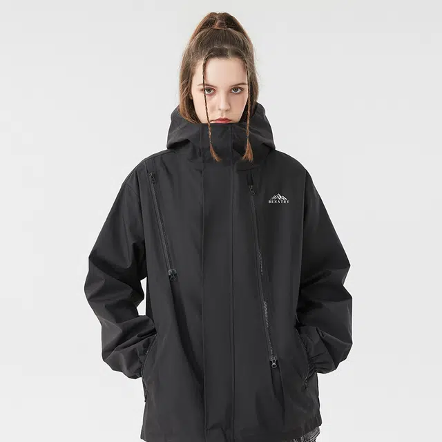 BENATRY Logo Mountain Print Waterproof Jacket