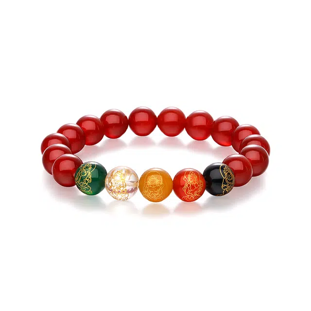 金六福吉祥 五路财神 简约高级 玛瑙 手串 女款