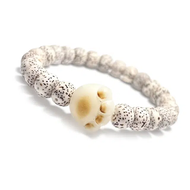 谧月珠宝 猫爪招财纳福 精致小众创意设计复古国风轻奢高级感 新中式国潮可爱经典单圈文玩 星月菩提白玉菩提 手串 男女同款情侣款