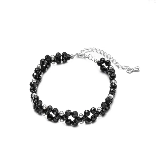 聆听花开 新中式新国风黑色双层 诸事顺利 水逆退散 时来好运 国潮风小众设计高级感轻奢文艺优雅高品质 琉璃 手链 女款