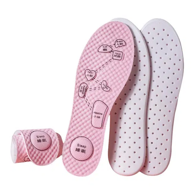 足印部落 防臭透气吸汗足底按摩软底舒适艾草除臭 网眼布 鞋垫 女款