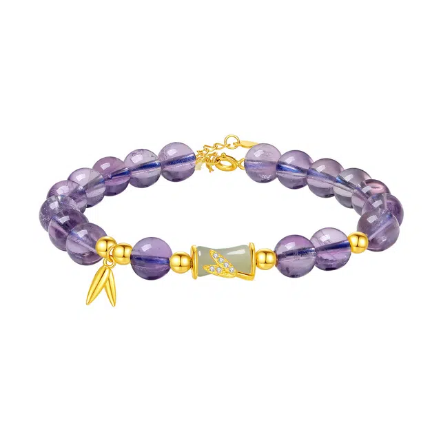 幸囍礼 紫气东来竹节 九紫离火节节高升 水晶 手串 男女同款情侣款