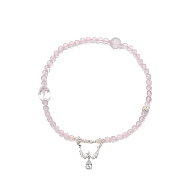 聆听花开 新中式新国风粉水手饰串珠 精准桃花  正缘桃花 国潮风小众设计高级感轻奢精致文艺优雅高品质 水晶 手串 女款