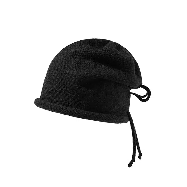 北极绒 显脸小保暖护耳抽绳卷边包头 涤纶 绒线帽 男女同款情侣款