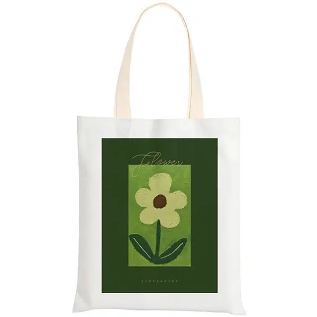 奥松 家用家居绿色系列夏天挎包手提包学生休闲上班通勤上课提袋 帆布 帆布包单肩包 男女同款情侣款 多色