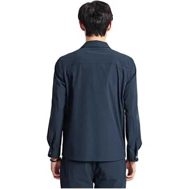 迪柯尼 纯色简约轻薄翻领单排扣长袖夹克外套 男款