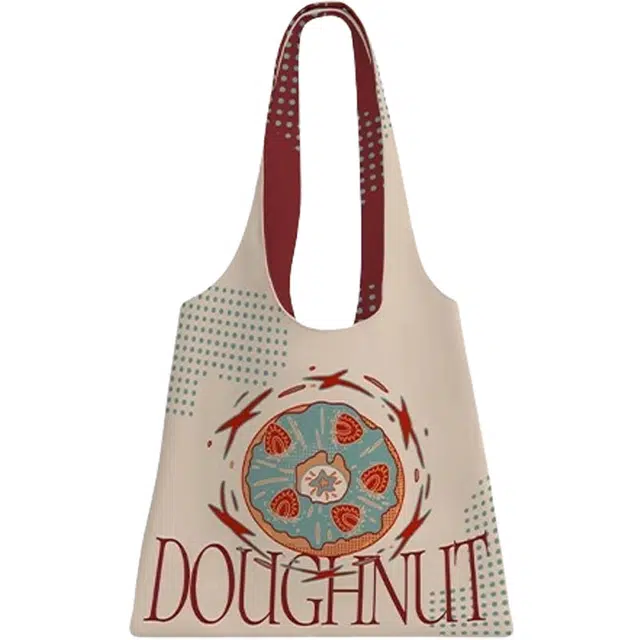 奥松 家居复古上班通勤高级感大容量慵懒单 肩袋 绒面科技布 单肩包 男女同款情侣款 甜甜圈和尚包