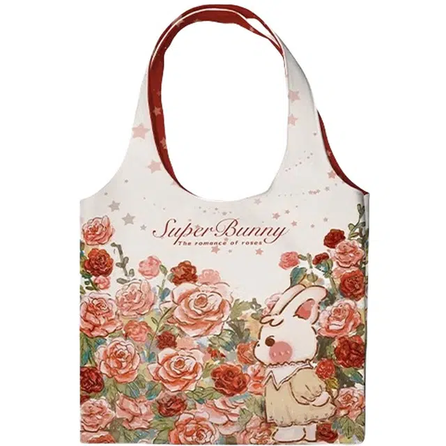 奥松 红色玫瑰设计师高级感慵懒风上班通勤 绒面科技布 单肩包 男女同款情侣款 玫瑰庄园