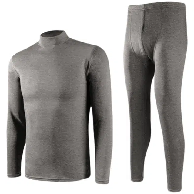 兰缪 加厚亲肤蓄热锁温高弹贴身透气保暖套装 男款