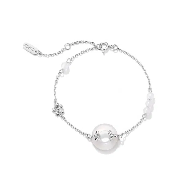 【可定制刻字】 珂里 国潮新中式锦花设计感平安扣复古气质高级感 玉髓 手链 男女同款情侣款