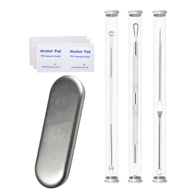 简应舒 粉刺针套装 祛痘工具 鹰嘴不锈钢暗疮针去黑头夹镊子