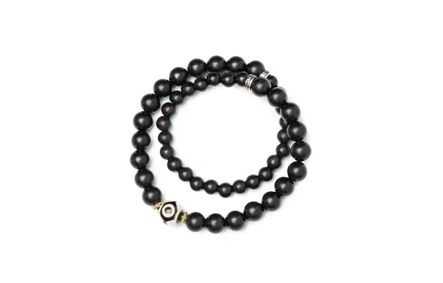 三檀小舍 国风国潮 天珠双圈叠戴 高级 黑檀 手串 男女同款情侣款