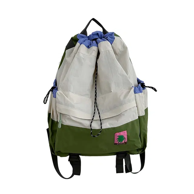 LEXI Nylon Backpack Beige/Green